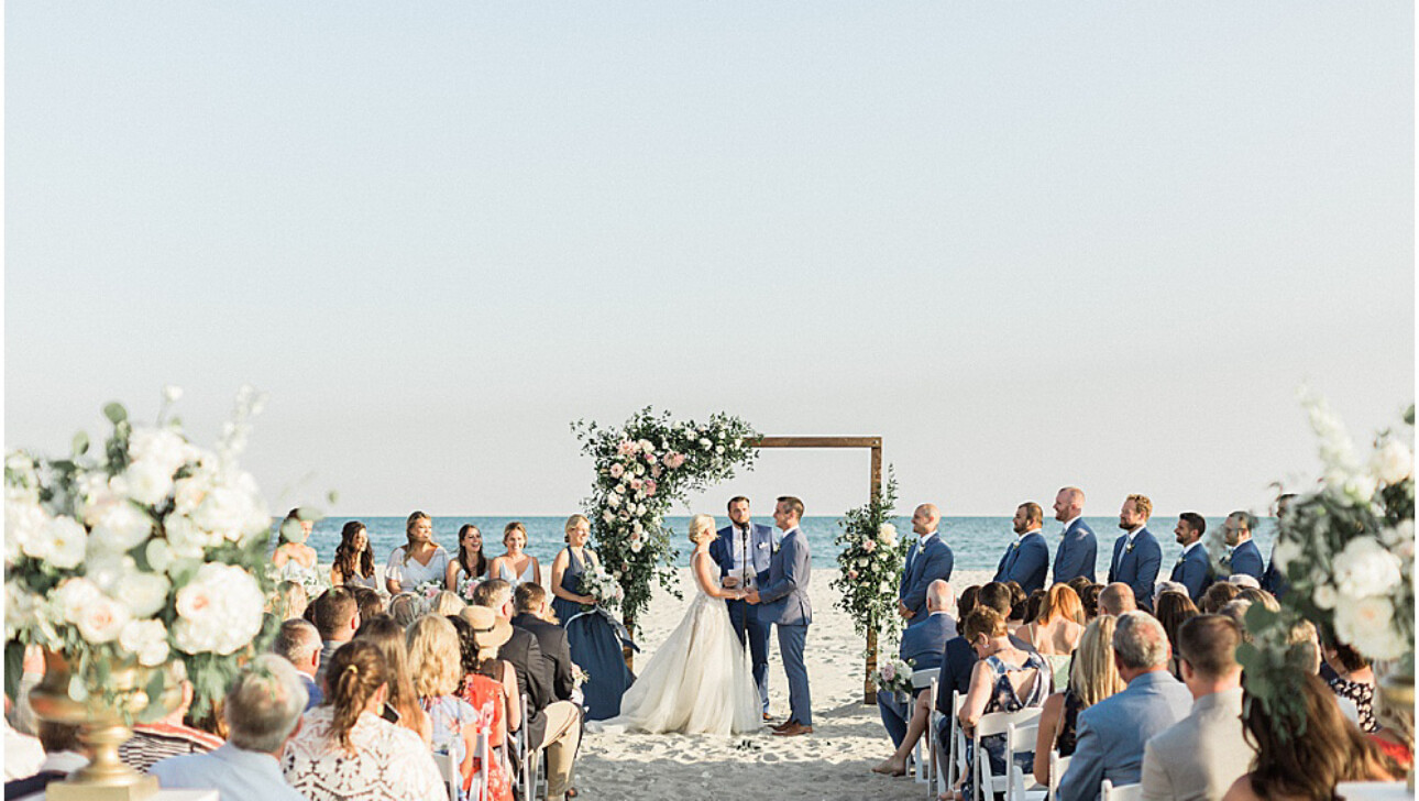 A beach wedding.