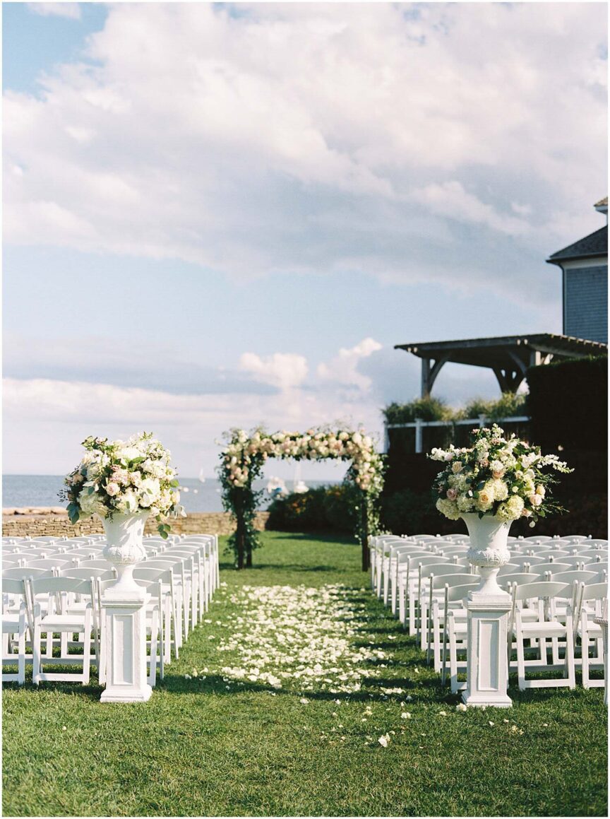 An outdoor wedding venue.